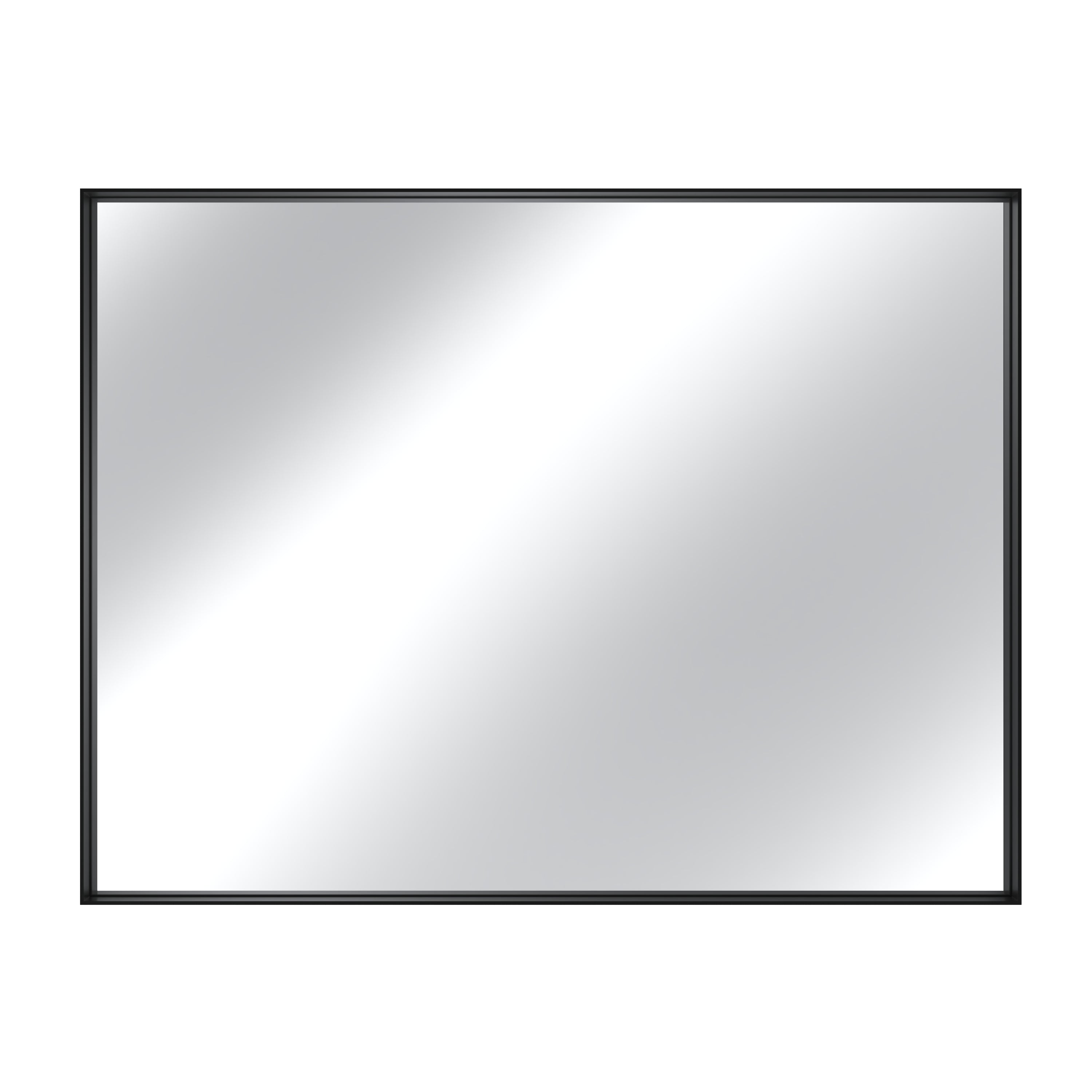 Vanityfus 30-in W 40-in H Rectangle Matte Black Framed Wall-Mounted Bathroom Vanity Mirror in Silver